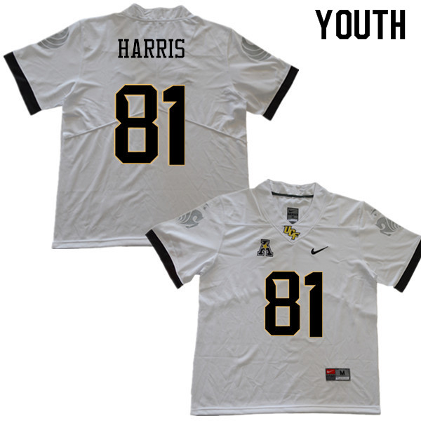 Youth #81 Alex Harris UCF Knights College Football Jerseys Sale-White - Click Image to Close